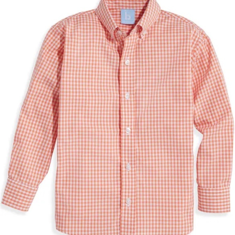 Boys Bella Bliss Orange Gingham Shirt - Size 10